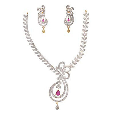 Pink Sapphire Damond Necklace